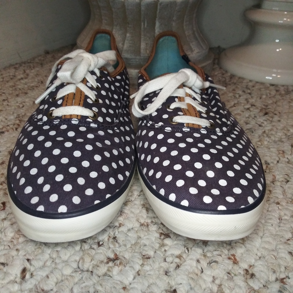 Keds Navy & White Polka Dot Champion Sneakers - Picture 5 of 11